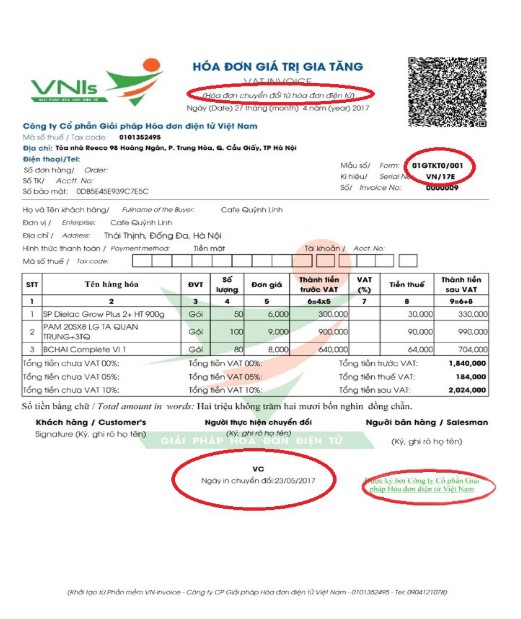 Đảm bảo thông tin trên hóa đơn giấy phải đầy đủ