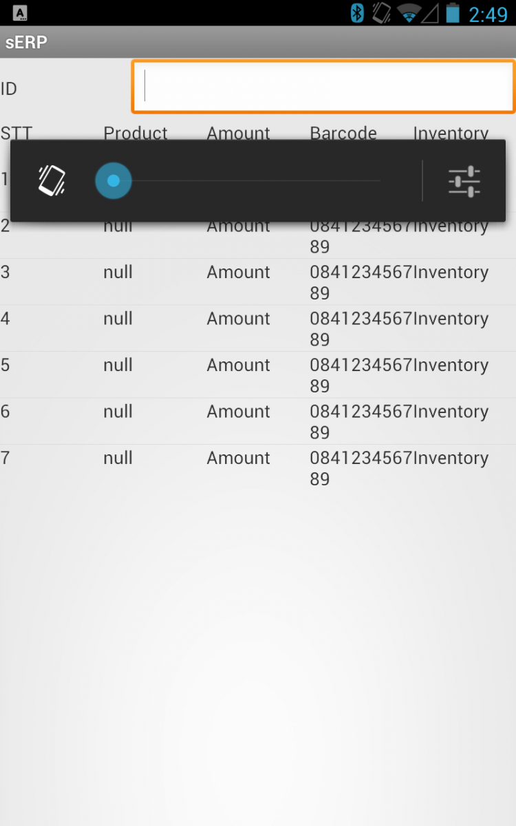 Khi kết nối thành công CT10 với thiết bị Android thì sẽ hiển thị kết quả như trên