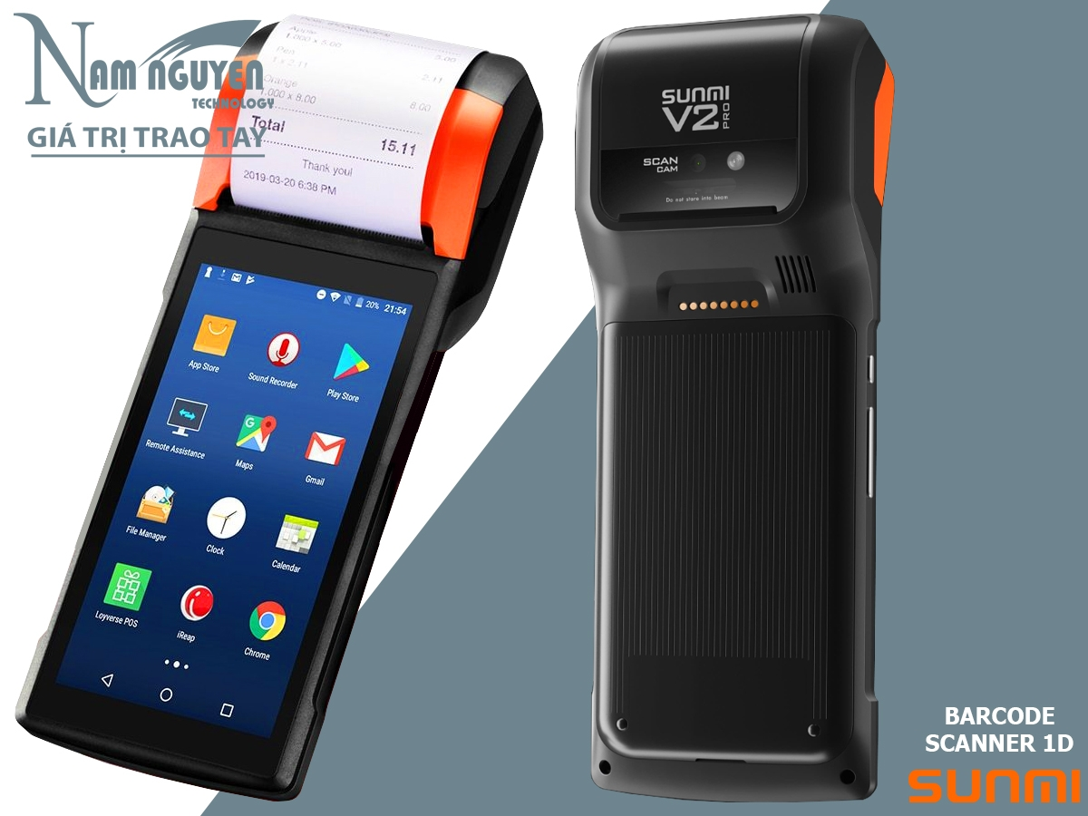 Máy POS bán hàng cầm tay SUNMI V2 PRO trị giá 9.500.000 VNĐ