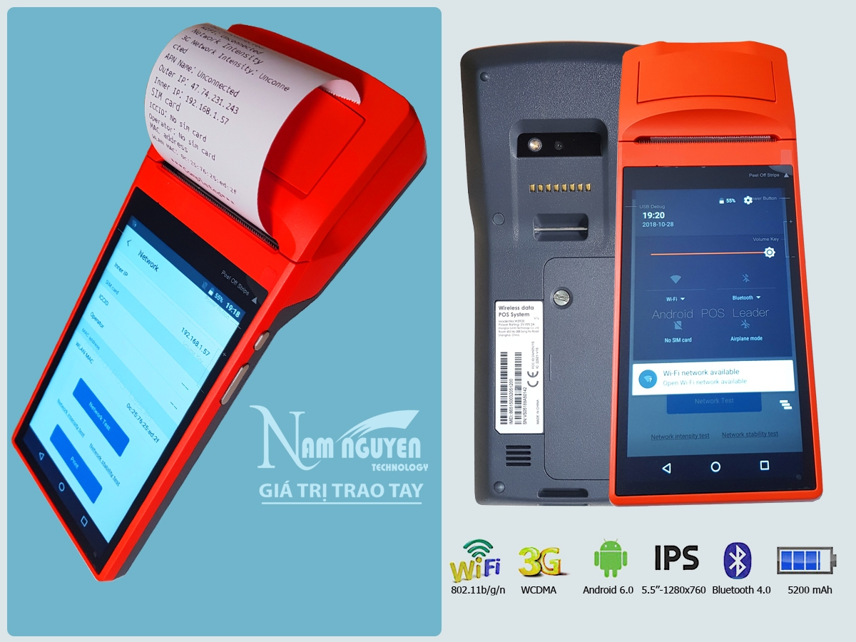 Máy POS cầm tay SUNMI V1S tại Nam Nguyen Technology trị giá 6.500.000 VNĐ