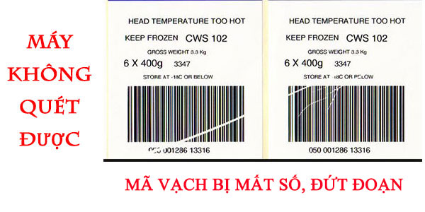 Máy quét mã vạch không đọc được thông tin khi mã vạch bị xước